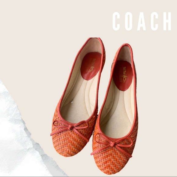 Coach and Four Shoes - Coach Orange Woven Ballet Flats